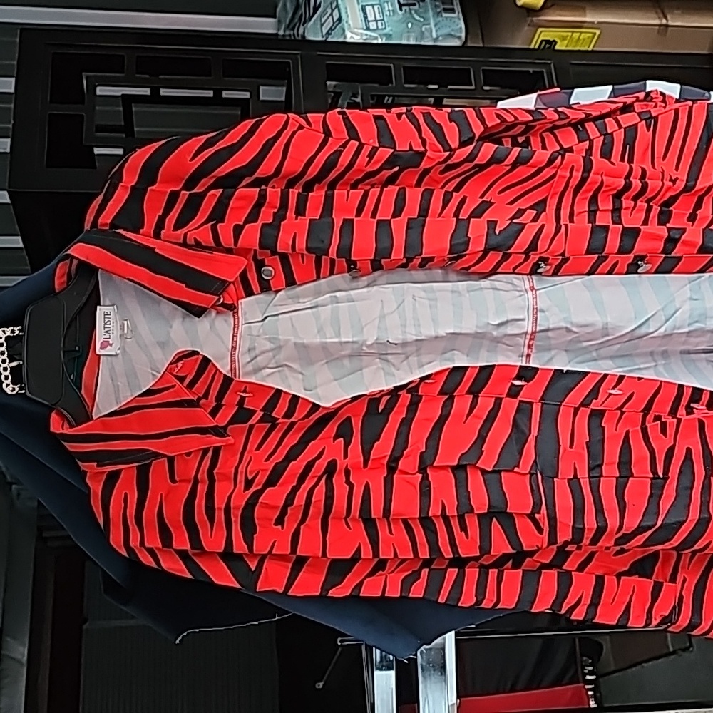 Brand new red and black zeba pattern plus size jacket
